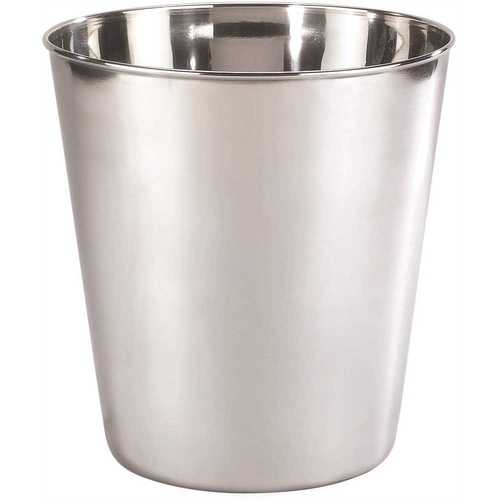 FOCUS BS-81M Basic 9 Qt. Wastebasket in Stainless Steel Bright Pack of 6