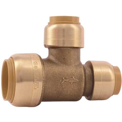 SharkBite U454LF 3/4 in. x 1/2 in. x 1/2 in. Brass Push-to-Connect Reducer Tee