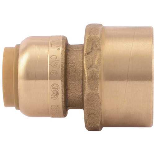 SharkBite U068LF 1/2 in. x 3/4 in. FNPT Brass Push-to-Connect Reducing Connector, Female NPT