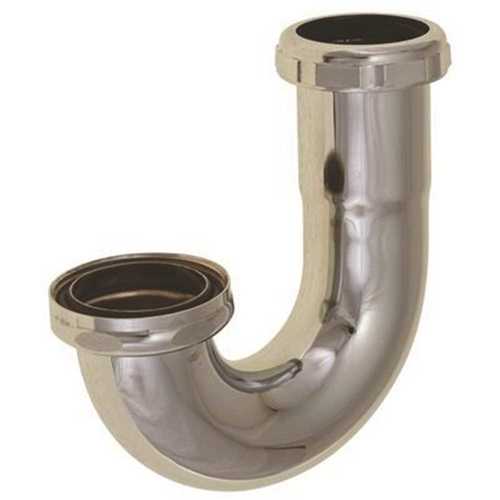 1-1/2 in. Brass 45-Degree J-Bend Elbow 22-Gauge with Captured Nut Chrome