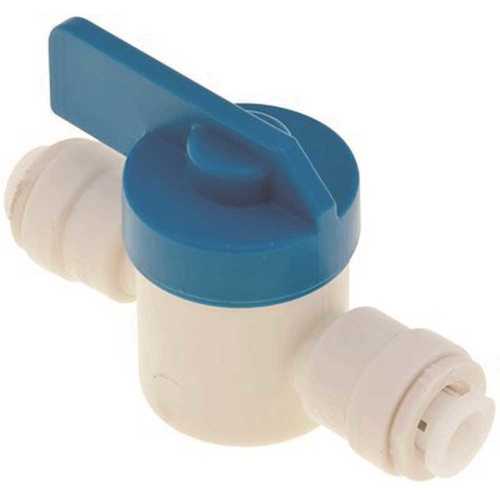 1/4 in. O.D. Straight Shut Off Valve White Nylon