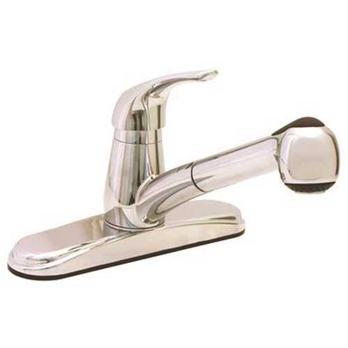 Proplus 120378 Single-Handle Pull-Out Sprayer Kitchen Faucet In Chrome