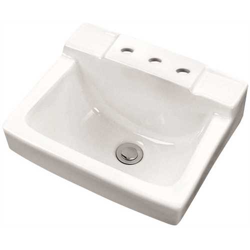 West Point 12 in. Space Saver Wall Hung Sink Basin in White