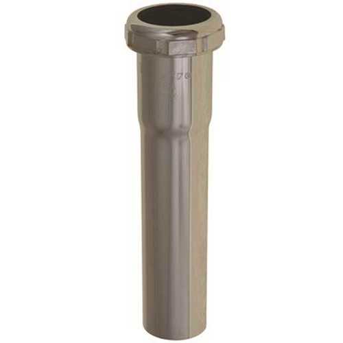 1-1/4 in. x 6 in. Brass Extension Tube with Slip Joint, Chrome, 17-Gauge