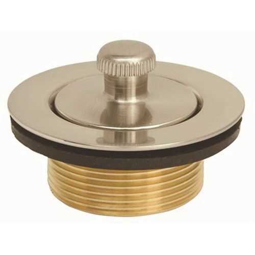 Proplus 173103 Lift- and -Turn Bathtub Drain with Bushing in Brushed Nickel Brushed Nickel Finish