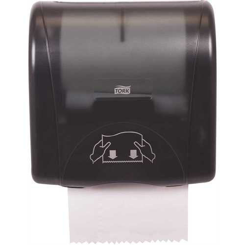 Tork 774728 7.5 in. Series Mini Mechanical Black Paper Towel Dispenser