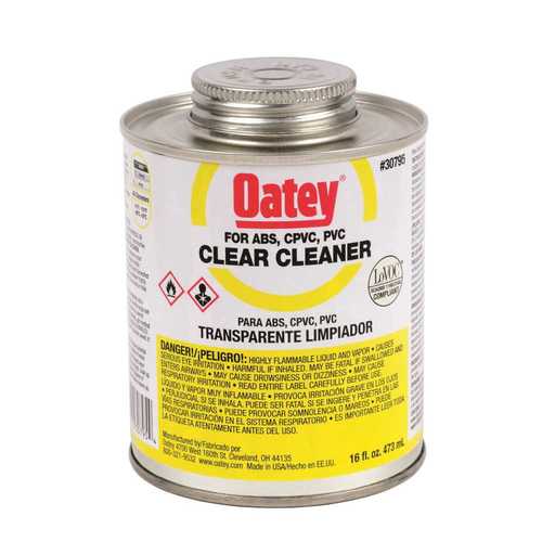 Oatey 307953 All-Purpose Pipe Cleaner, Liquid, Clear, 16 oz Can