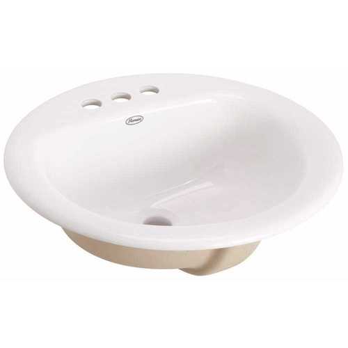 Premier 3581758 Select 19 in. Round Drop-in Bathroom Sink in White