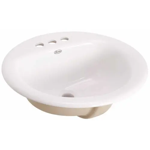 Select 19 in. Round Drop-in Bathroom Sink in White