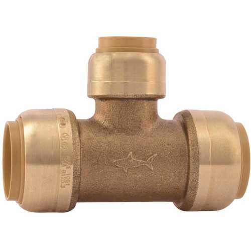 SharkBite U412LF 3/4 in. x 3/4 in. x 1/2 in. Brass Push-to-Connect Reducer Tee