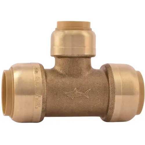 SharkBite U412LF 3/4 in. x 3/4 in. x 1/2 in. Brass Push-to-Connect Reducer Tee