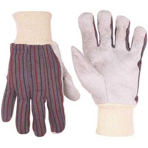Economy Large Leather Palm Work Glove Pair