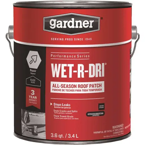 Gardner Glass Products 0371-GA 115.2 oz. Wet-R-Dri All-Season Roof Patch Black