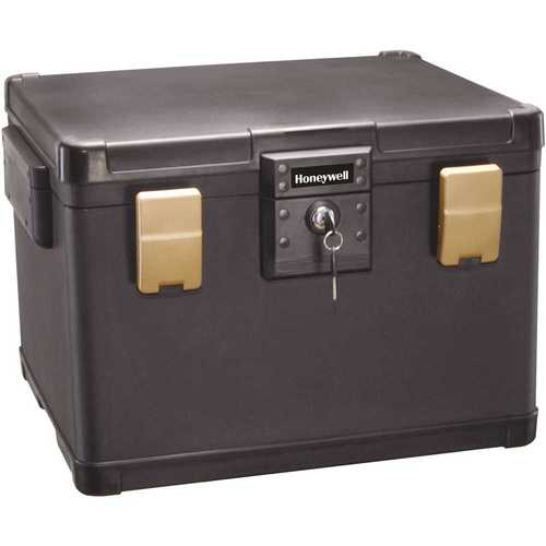 1.06 cu. ft. Molded Fire Resistant and Waterproof Legal Document Storage Chest with Key and Double Latch Lock