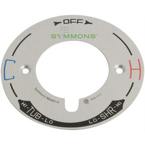 Symmons T-29A Temptrol 4 in. Dia x 0.1 in. L Escutcheon Dial Plate Model A in Chrome for Symmons Temptrol Shower Systems