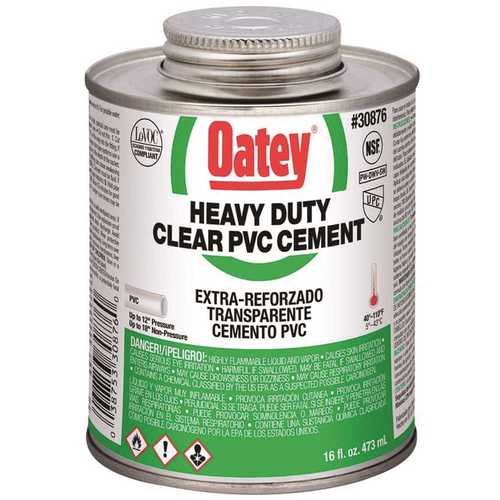 Oatey 308763 Solvent Cement, 16 oz Can, Liquid, Clear