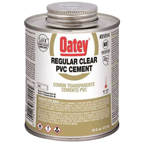 Solvent Cement, 16 oz Can, Liquid, Clear