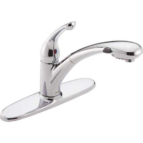 Delta 470-DST Signature Single-Handle Pull-Out Sprayer Kitchen Faucet In Chrome