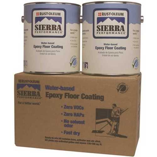 Rust-Oleum 251212 Sierra S40 1 gal. Gray Water-Based Epoxy Floor Coating Kit