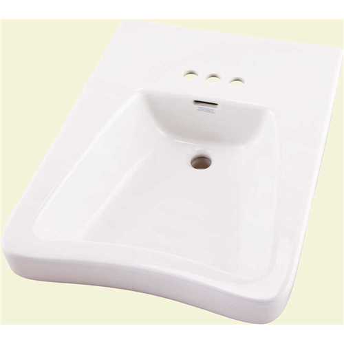 Gerber 12-464 Eaton Wall-Mount Bathroom Sink in White with Overflow Drain