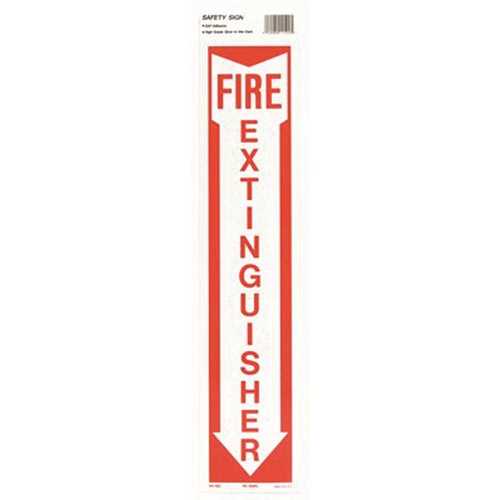 19 in. x 4 in. Hg Photolumin Fire Extinguisher Sign