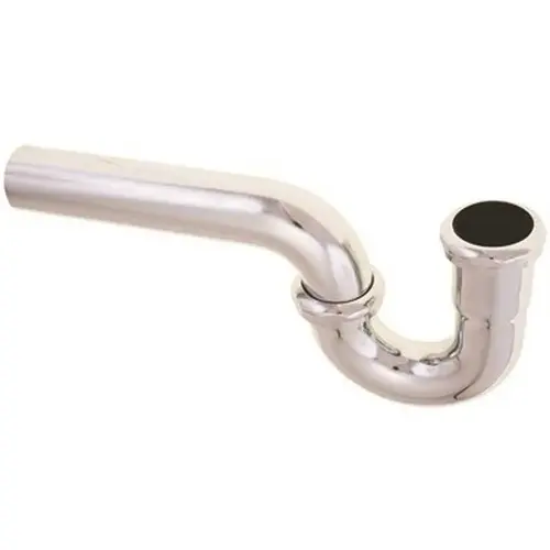 1-1/2 in. Brass P-Trap, 17-Gauge Without Cleanout Chrome