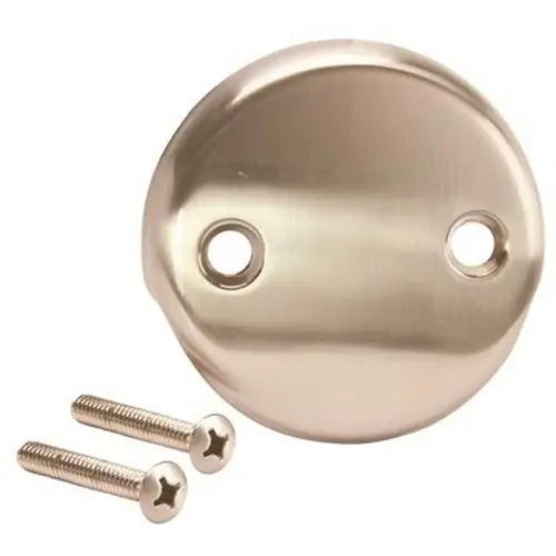 Proplus 172020 Bath Drain Face Plate 2 Hole Brushed Nickel