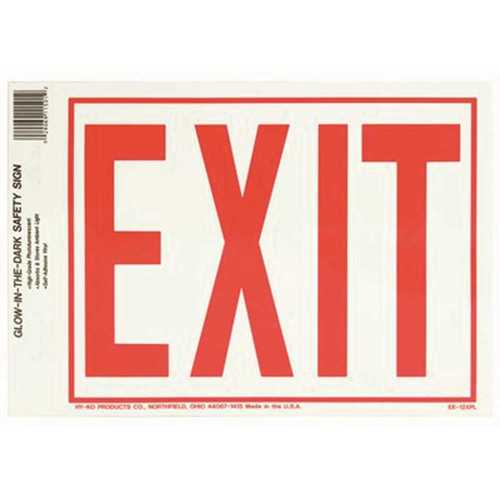 HY-KO PRODUCTS EE-12XPL 11-1/4 in. x 8 in. Hg Photolumin Exit Sign