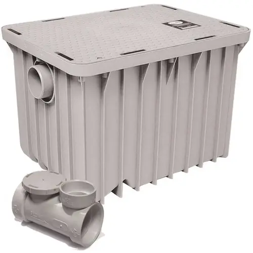Endura 23.50 in. x 17.50 in. x 16.30 in. Polypropylene Above/Below Ground Grease Trap GREY Gray