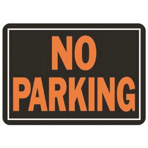 10 in. x 14 in. Orange On Black Aluminum No Parking Sign - pack of 12