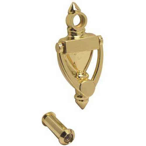 Anvil Mark 804115 Door Knock with 160-Degree Viewer Polished Brass Polish Brass