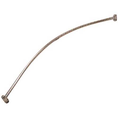 60 in. Stainless Steel Curved Shower Rod in Brushed Finish Nickel - pack of 6