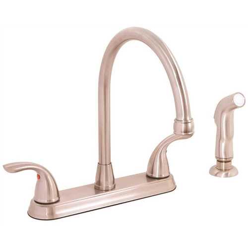 Westlake 2-Handle Kitchen Faucet with Side Spray in Brushed Nickel