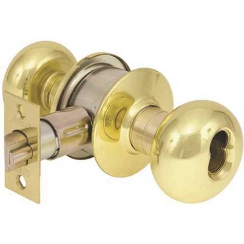 Arrow Lock M11TA-IC6-300-124-US3 MK BS IC Less Core Brass 2-3/4 in. Entry Lockset Tudor Door Knob Bright Brass