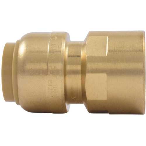 SharkBite U072LF 1/2 in. Brass Push-to-Connect Straight Connector, Female NPT