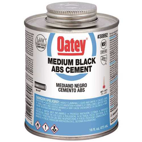 Solvent Cement, Opaque Liquid, Black, 16 oz Can