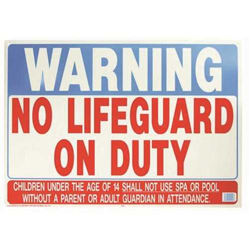 HY-KO PRODUCTS 20401 Water Safety Warning no Lifeguard on Duty Sign