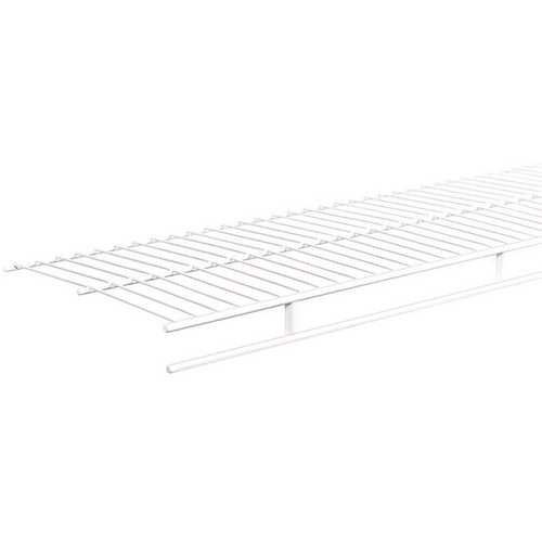 Wire Shelf, 60 lb, 1-Level, 12 in L, 72 in W, Steel, White