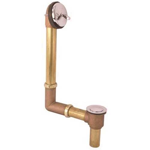 Brass Pop-Up Drain Tub Drain Assembly in Chrome