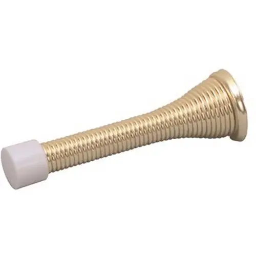 3 in. Polished Brass Bumpers Spring Door Stop - pack of 10