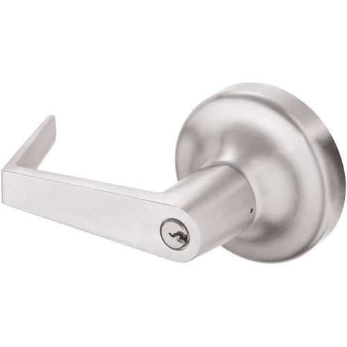 Night Latch Entry by Keyway Only Exit Device Lever Handle Outside Trim Aluminum