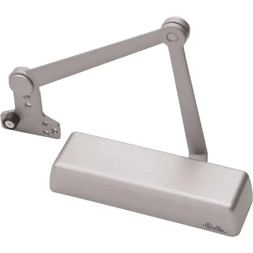 Adjustable 1-6 Cast Iron Heavy Arm Door Closer Satin Chrome