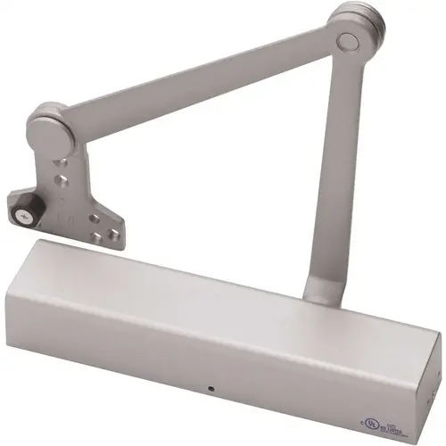 Adjustable Size 1-6 Stop Arm Door Closer Satin Chrome