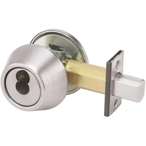 Satin Chrome Finish Cylinder by Cylinder Classroom Function Yale Mechanical Deadbolt