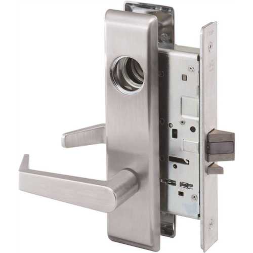 Satin Chrome Escutcheon Plate Storeroom Less Core Mortise Lockset