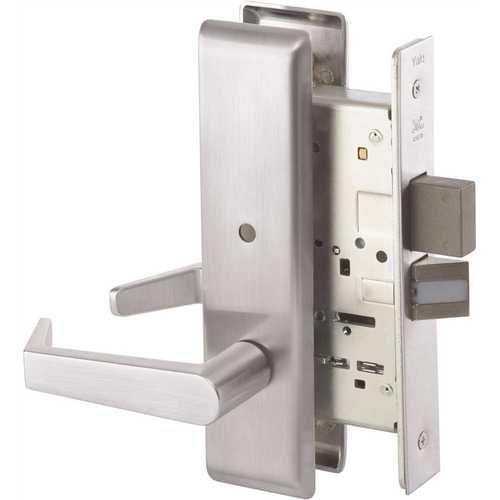 Grade 1 Escutcheon Plate, Privacy with Deadbolt Mortise Handleset Chrome