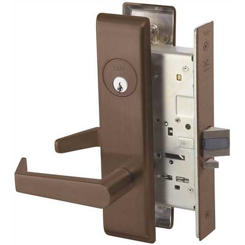 Grade 1 Satin Bronze Escutcheon Plate Entrance Mortise Lockset