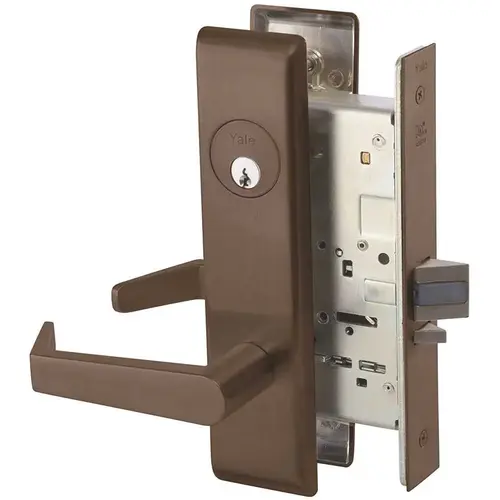 Escutcheon Plate, Dormitory with Deadbolt, Less Core Mortise Handleset Bronze