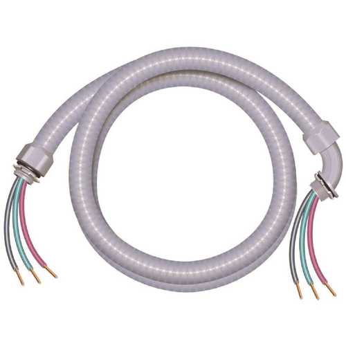 Southwire 55311401 4 ft. 8/2 Ultra-Whip Liquidtight Flexible Non-Metallic PVC Conduit Cable Whip