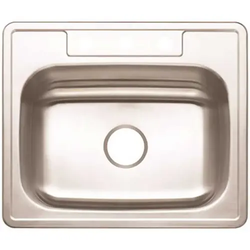 Drop-In Stainless Steel Kitchen Sink 25 in. 3-Hole Single Bowl Kitchen Sink with Brush Finish